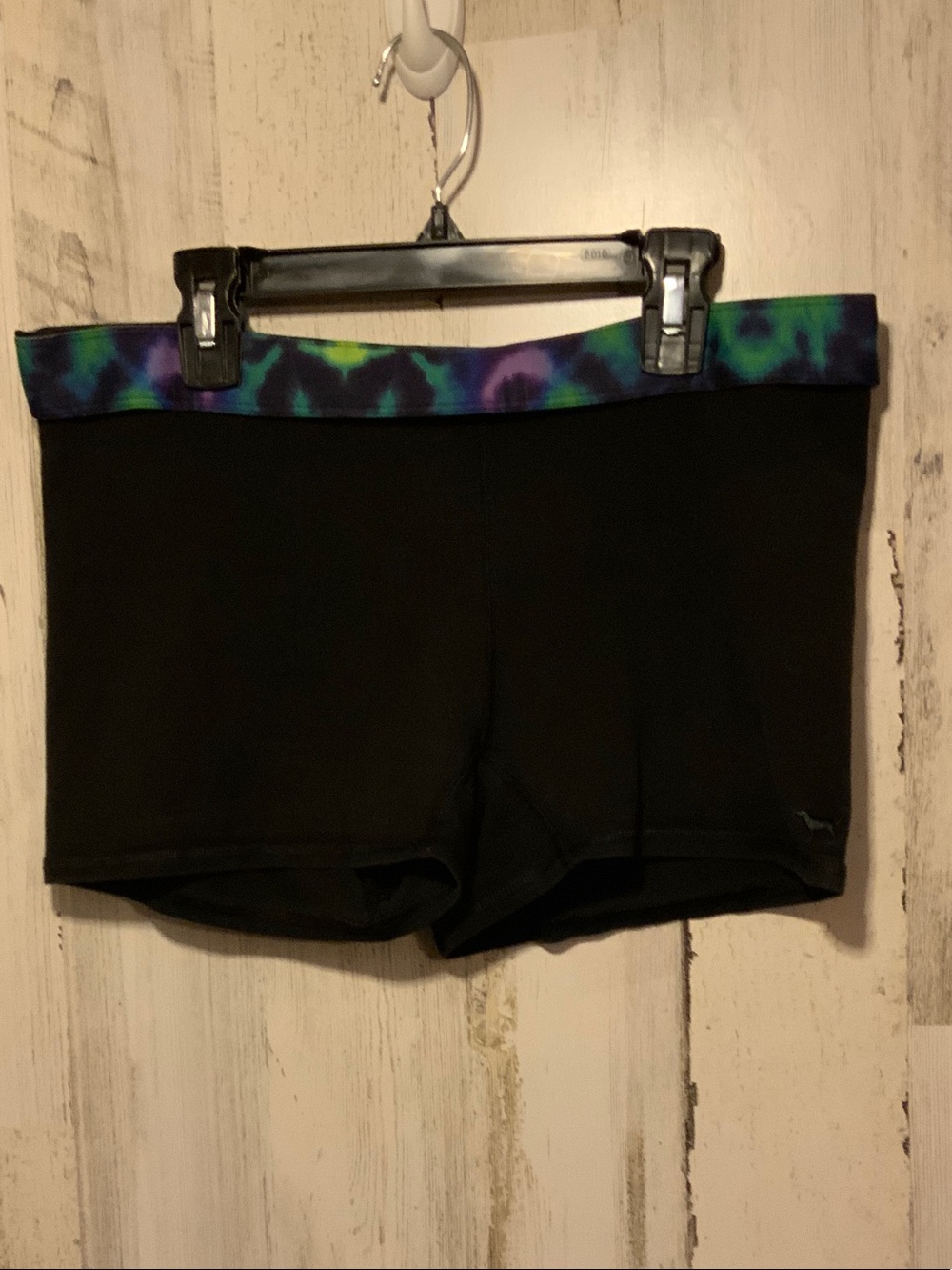 PINK Victoria's Secret Black Athletic Shorts with Multicolor Waistband